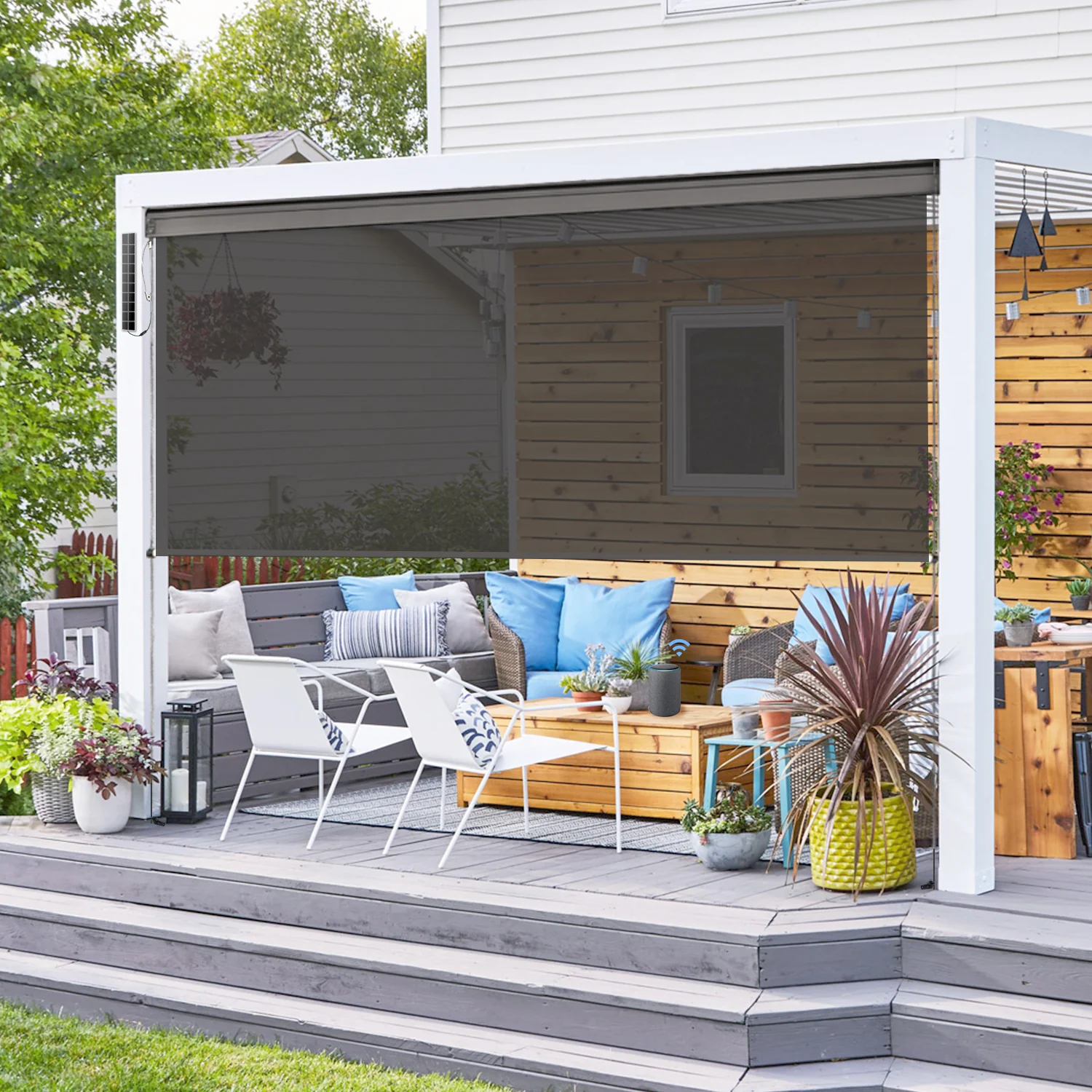 SmartWings Motorized Outdoor Shades 1%/3%/5% Openness