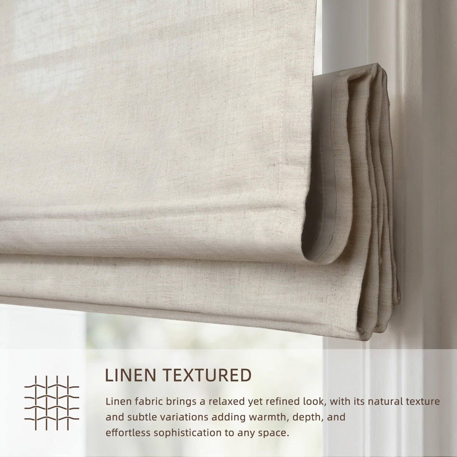 SmartWings Motorized Linen Roman Shades 50%/70%/100% Blackout Daphne