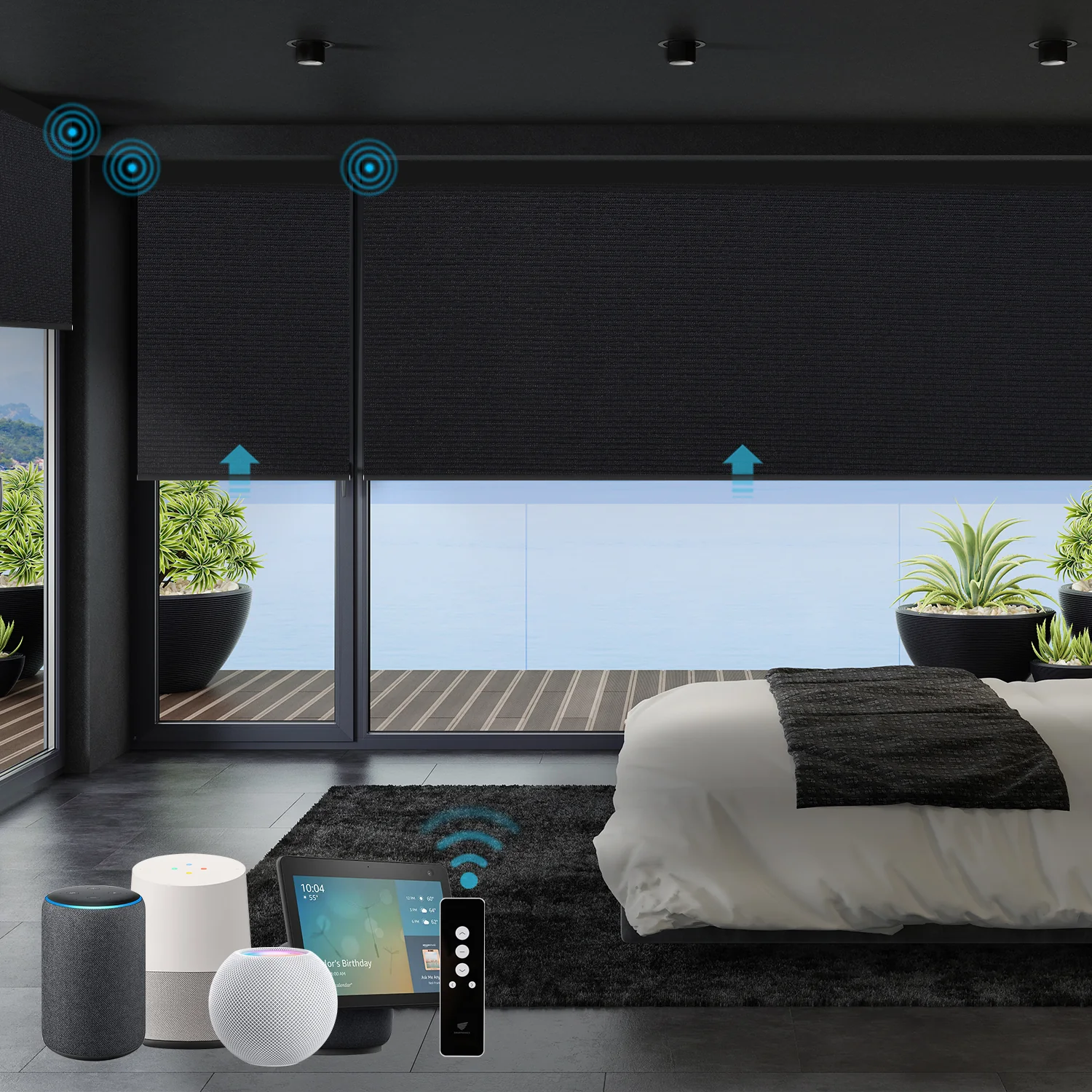 SmartWings Motorized Roller Shades 100% Blackout Eclipse