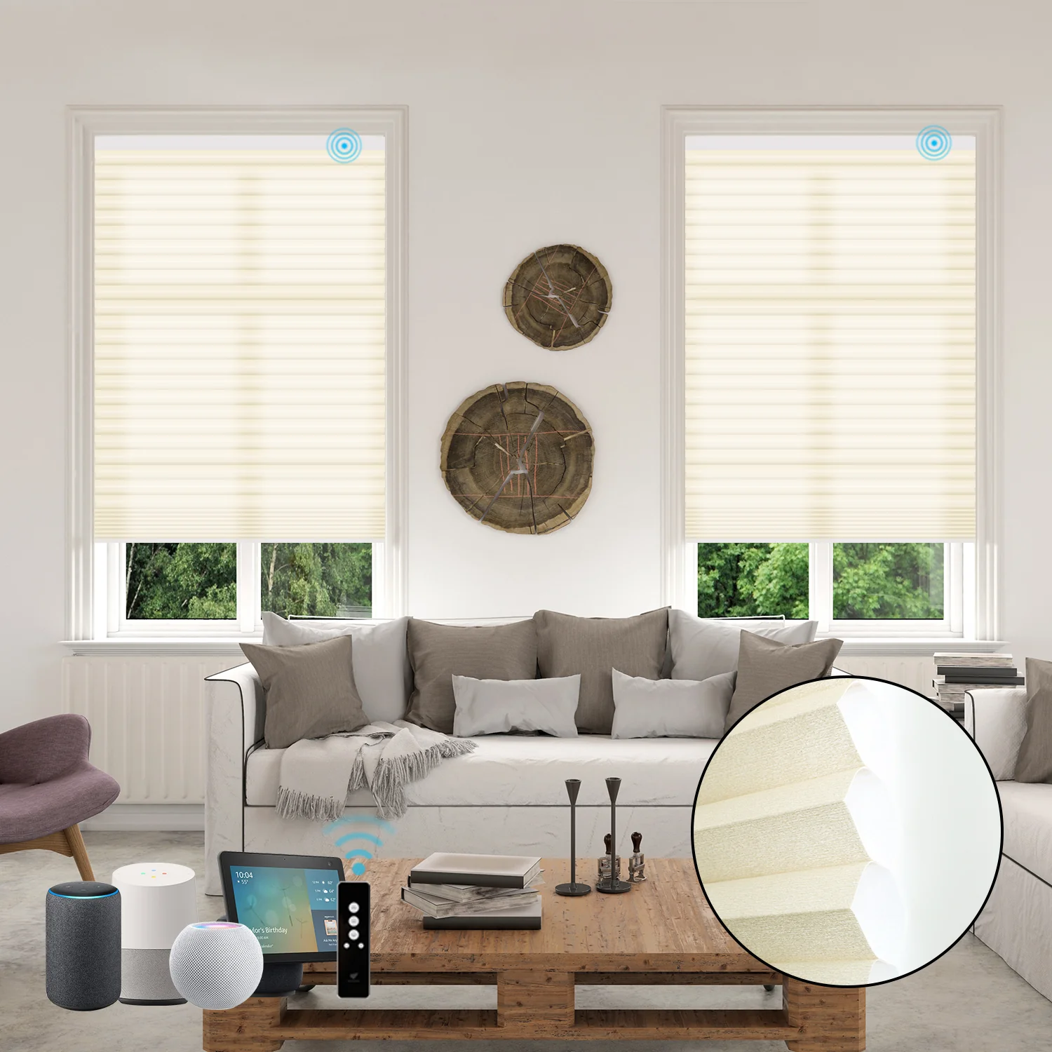 SmartWings Motorized Light Filtering Cellular Shades Nowa