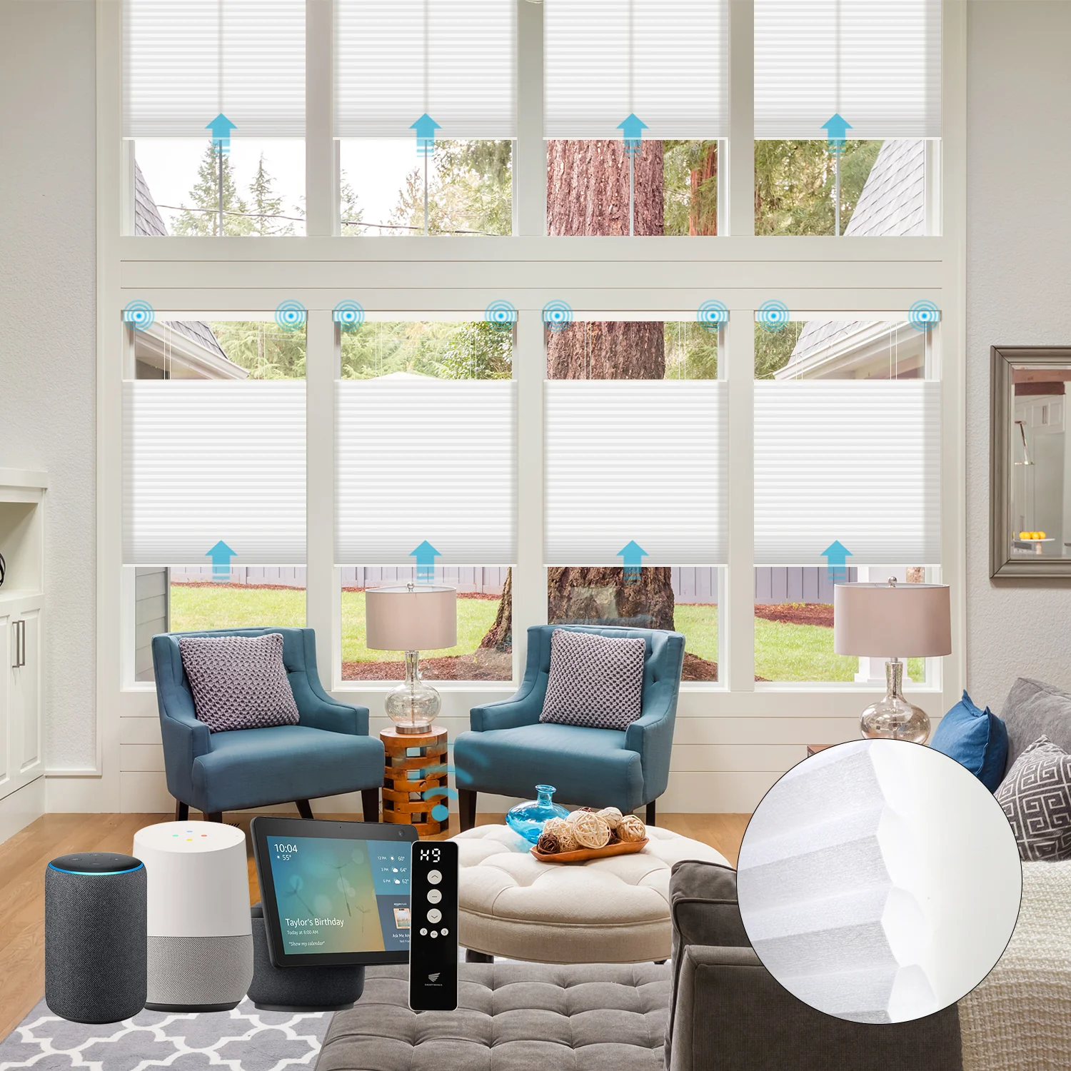 SmartWings Motorized Light Filtering Levitate Cellular Shades Nowa