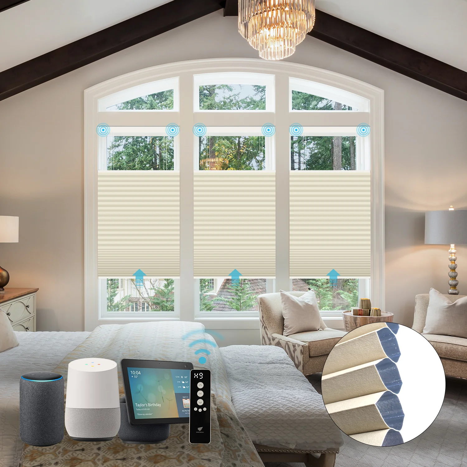 SmartWings Motorized Blackout Levitate Cellular Shades Nowa