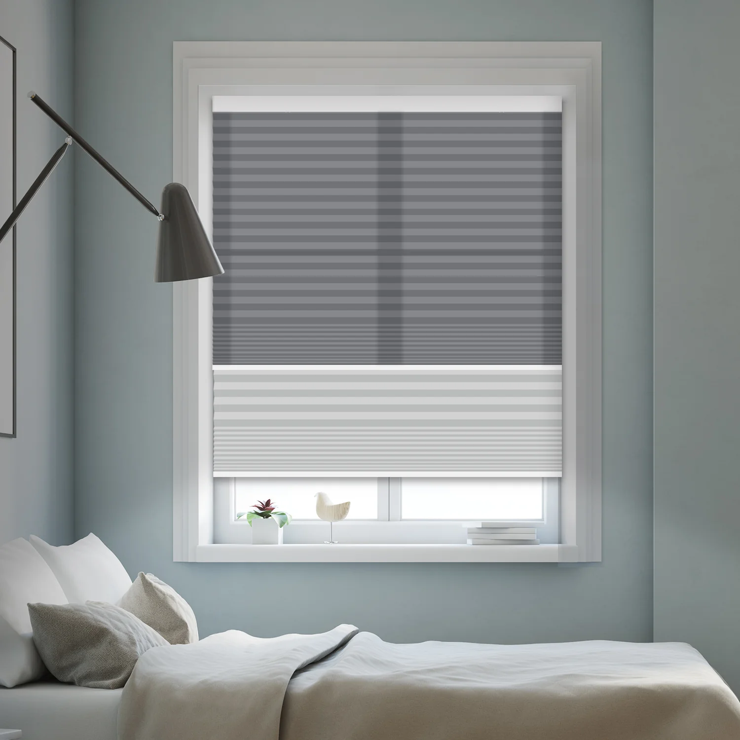 SmartWings Motorized Blackout And Light Filtering Day/Night Cellular Shades Nowa