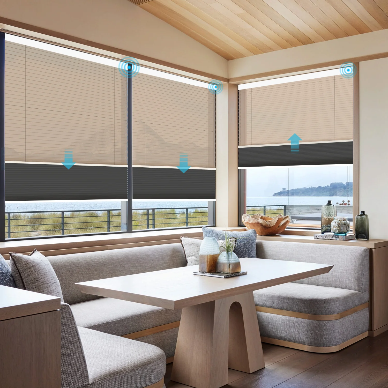 SmartWings Motorized Blackout And Light Filtering Day/Night Cellular Shades Nowa