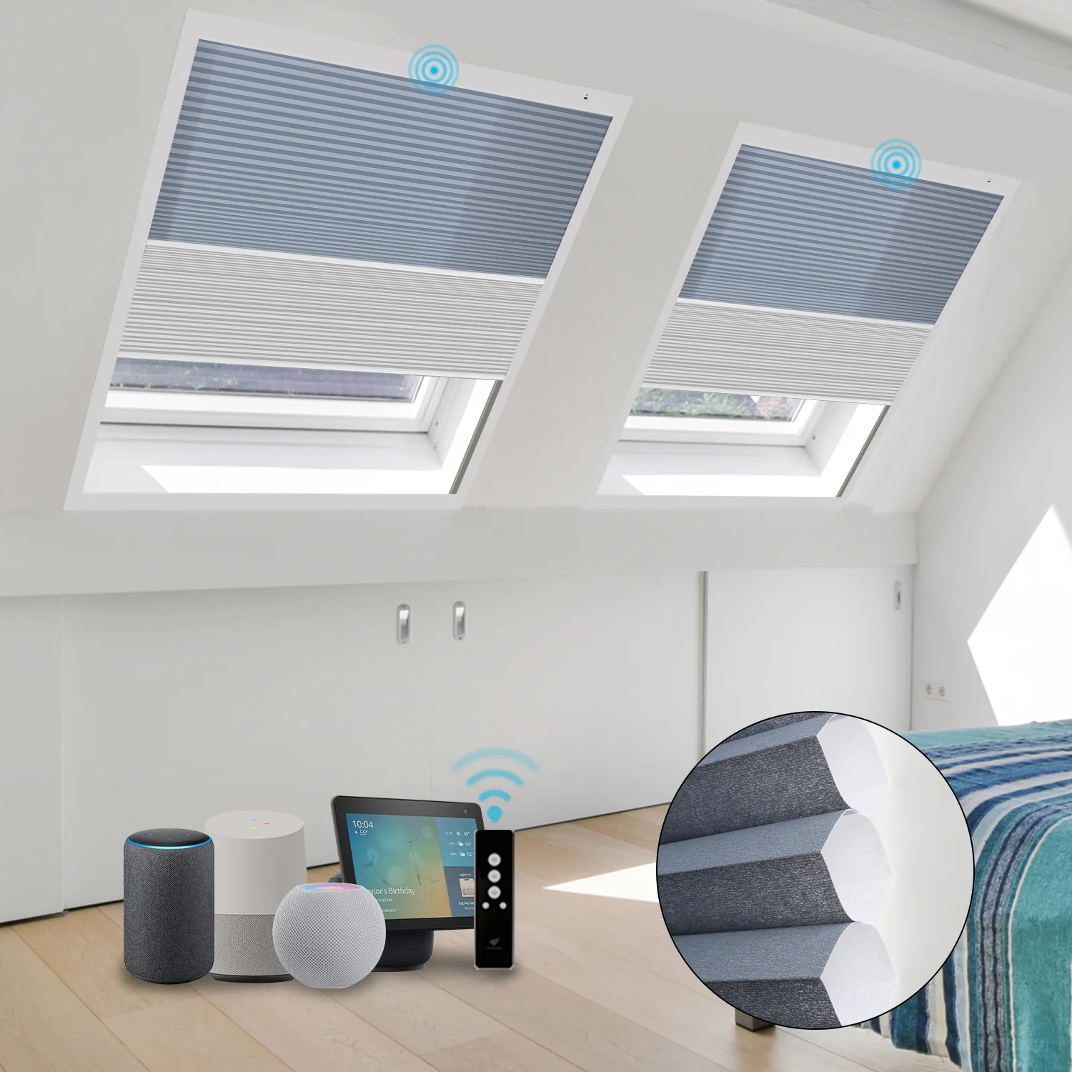 SmartWings Motorized Premium Day/Night Skylight Cellular Shades Hazel