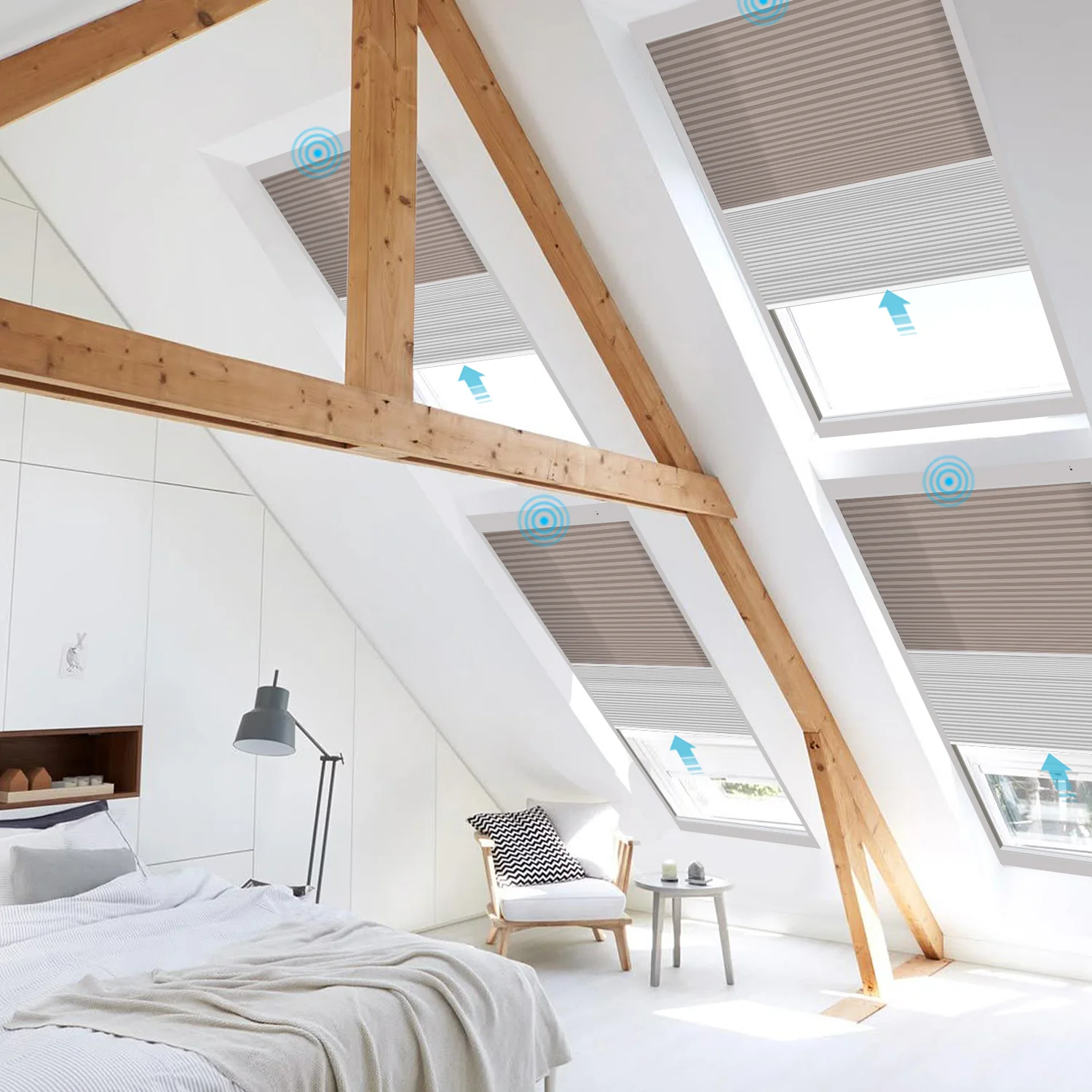 SmartWings Motorized Premium Day/Night Skylight Cellular Shades Hazel