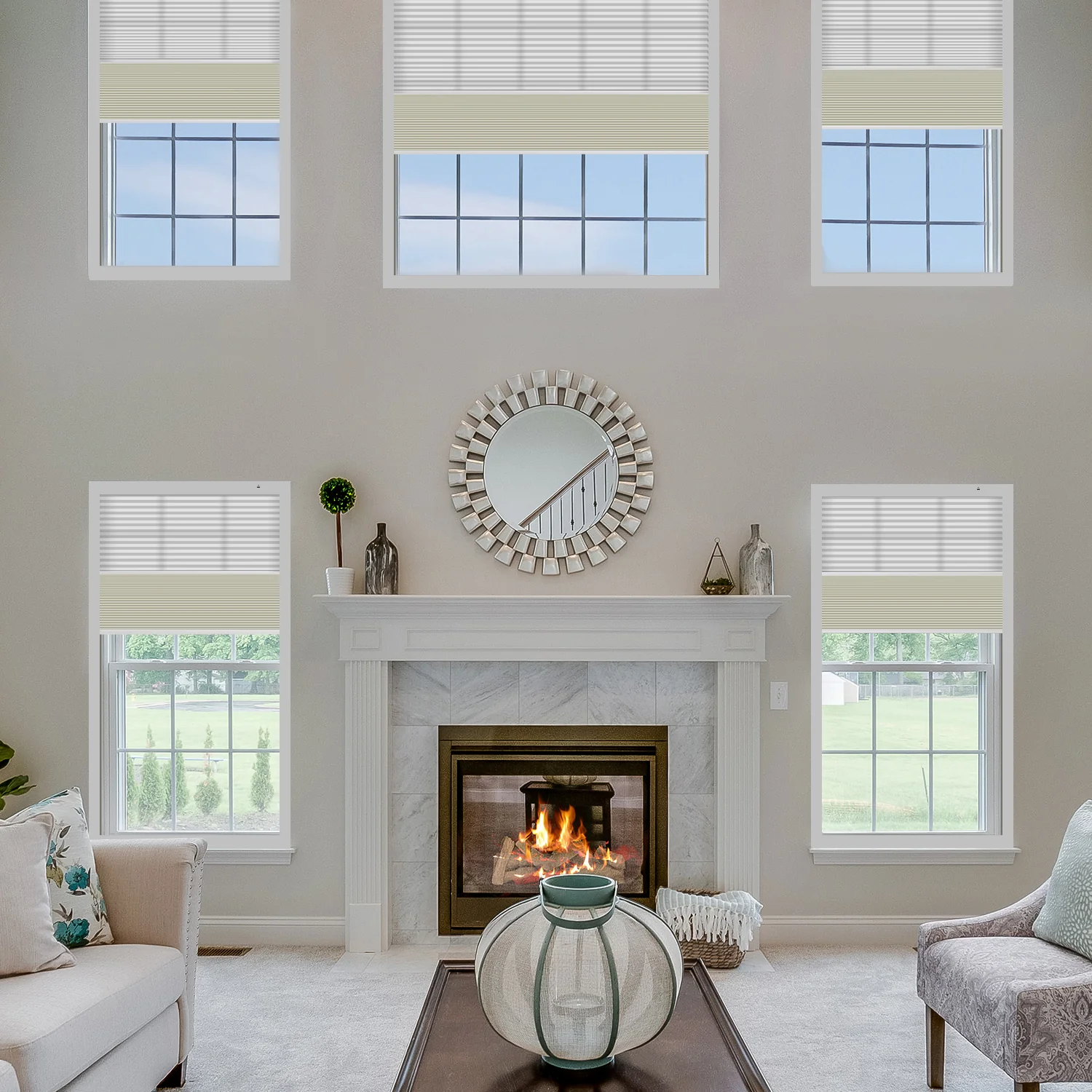 SmartWings Motorized Premium Day/Night Skylight Cellular Shades Hazel