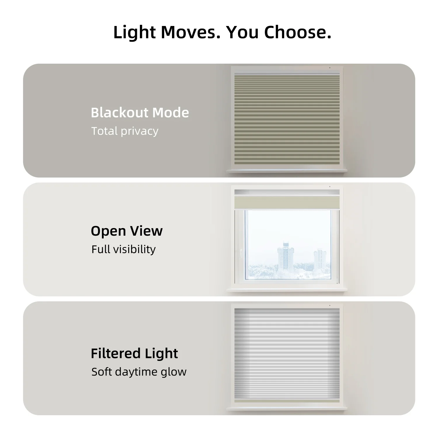SmartWings Motorized Premium Day/Night Skylight Cellular Shades Hazel