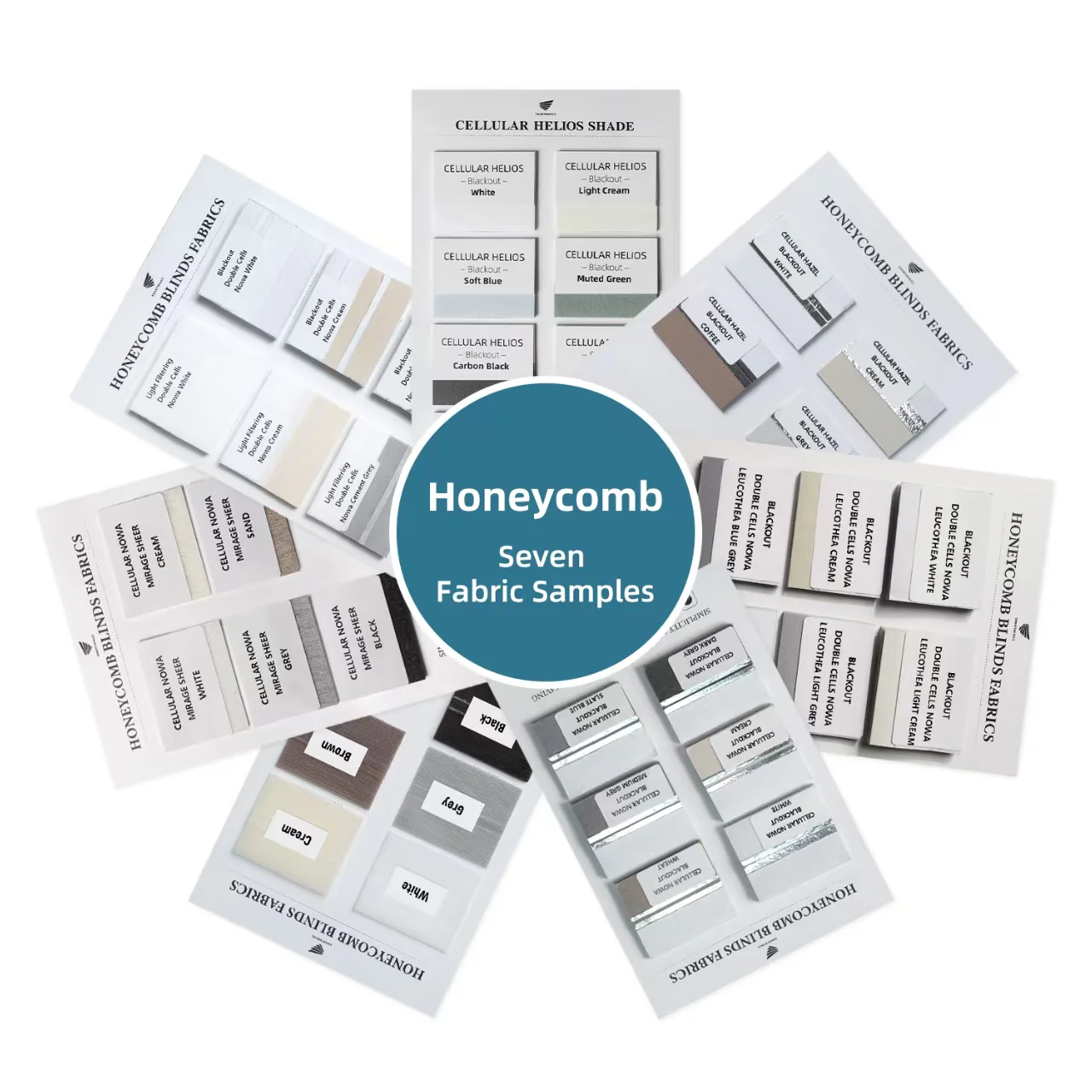 Honeycomb Fabric Samples Nowa, Hazel & Helios