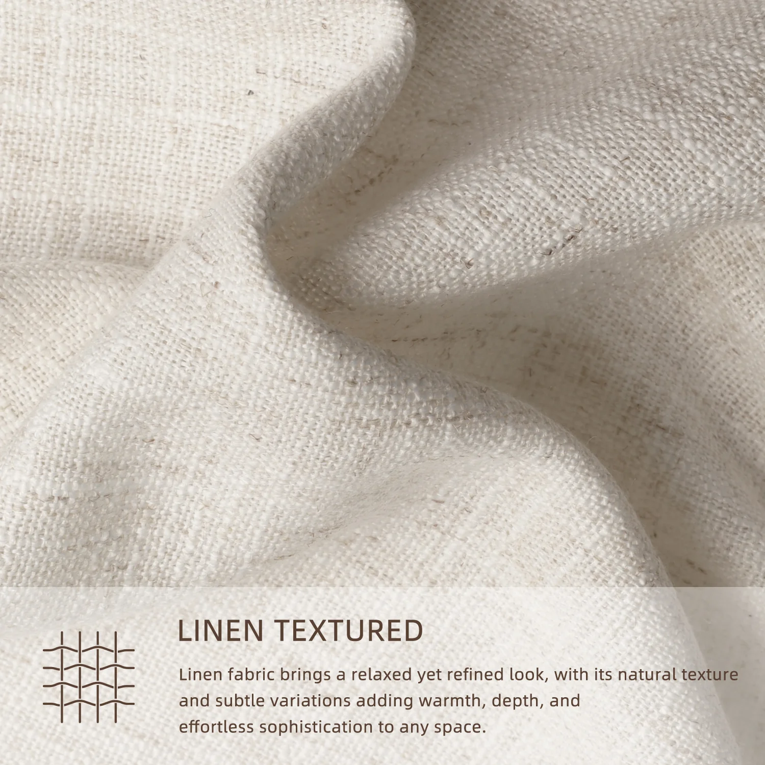 SmartWings Motorized Linen Curtain 50%/70%/100% Blackout Daphne